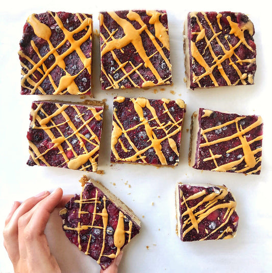 PB&J Vegan Cheesecake Bars