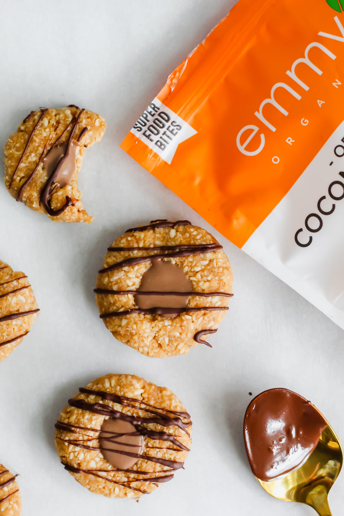 Creamy Chocolate Peanut Butter Thumbprint Cookies | Emmy's Organics