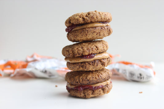 Peanut Butter and Jelly Coconut Cookie Sandwiches | Emmy's Organics