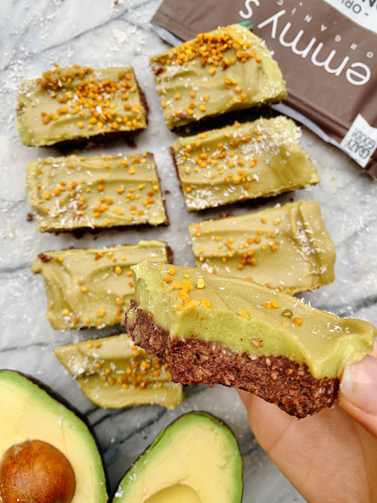 Creamy Avocado Frosting Chocolate Bars | Emmy's Organics