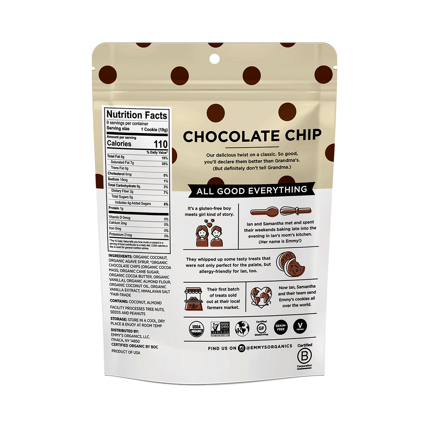 Organic Chocolate Chip Coconut Cookies