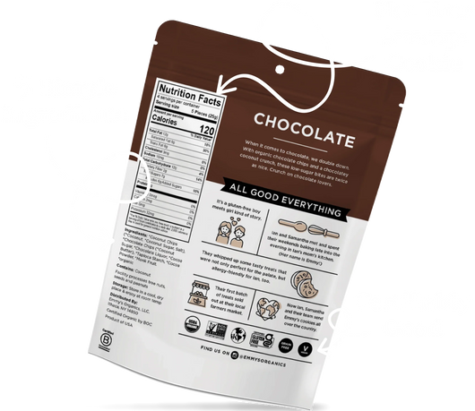 image of the back of the package, Not Your Average Cookie, 5 Simple Ingredients, Certifiably Good