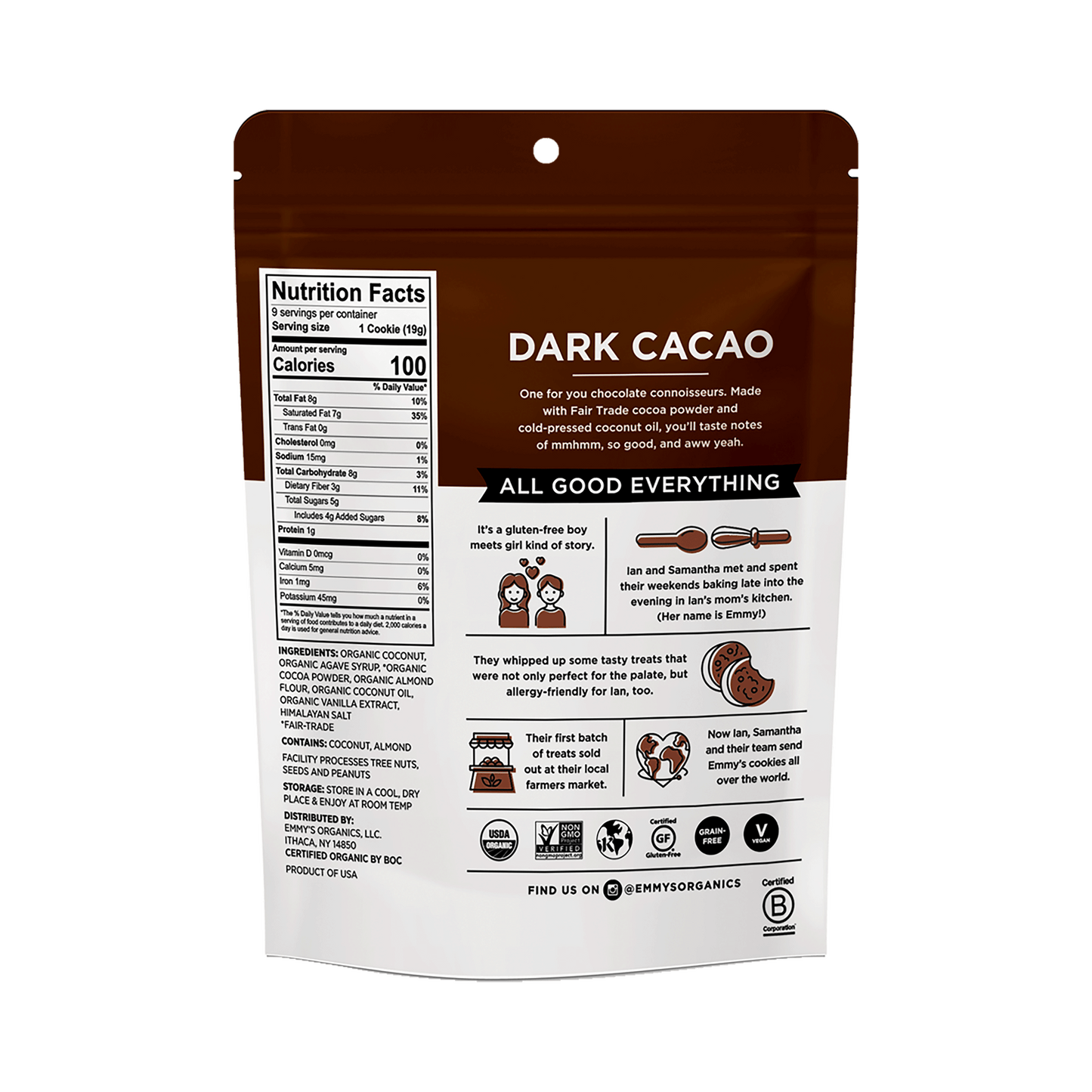 Organic Dark Cacao Cookies