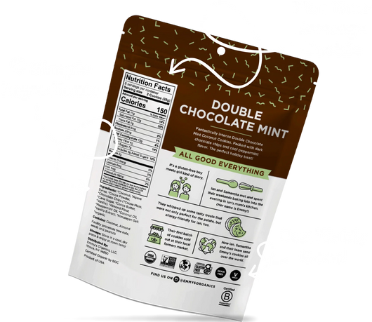 image of the back of the package, Not Your Average Cookie, 9 Simple Ingredients, Certifiably Good